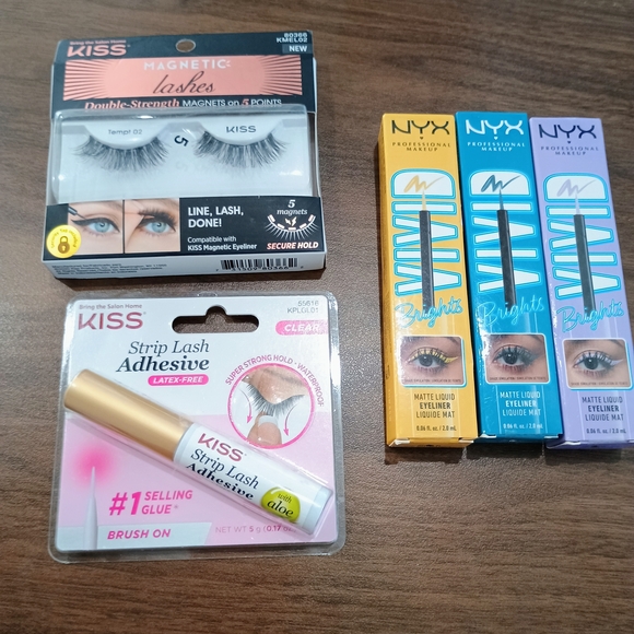 NYX Brights Matte Liquid Eyeliner Set And Lashes - Picture 1 of 4
